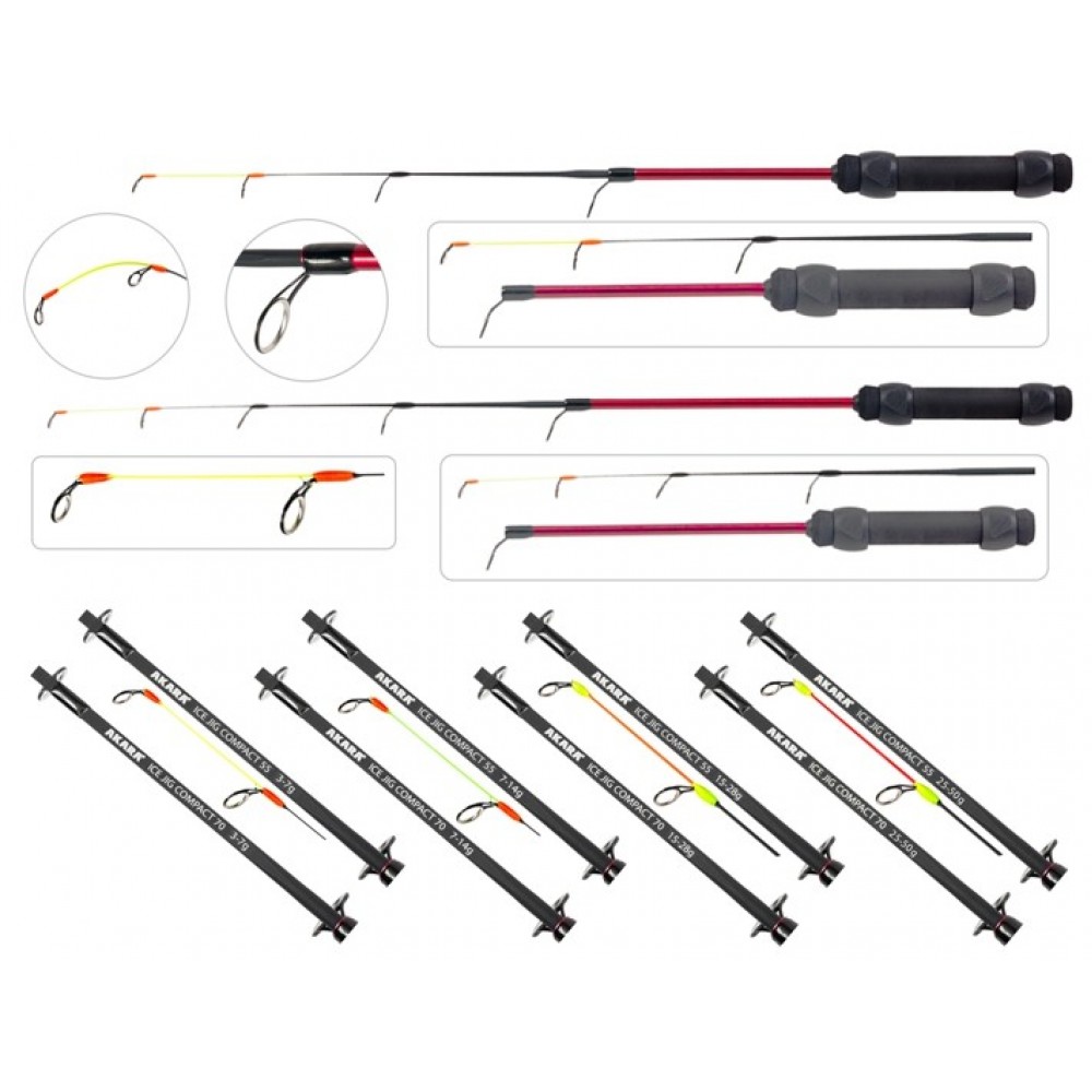 Žieminis spiningėlis Akara Ice Jig Compact 2 dalių 55cm 3-7g