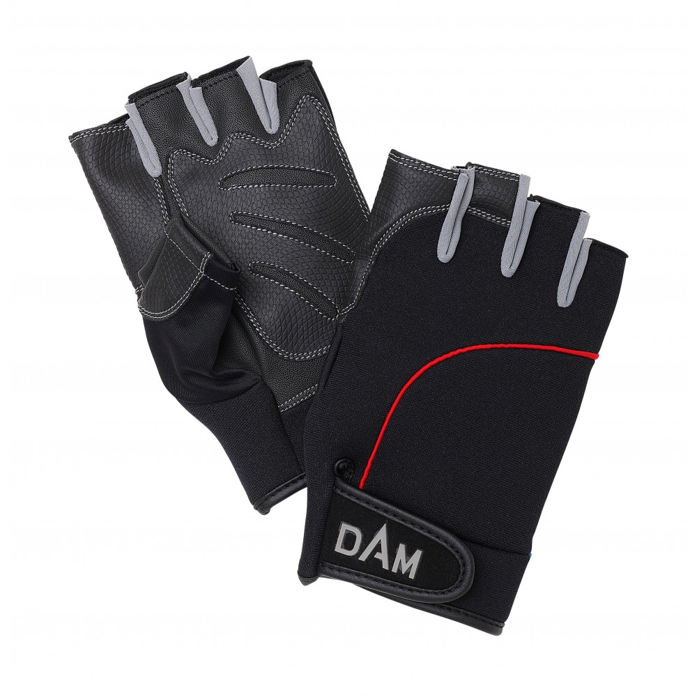 DAM Neo tec half finger black pirštinės