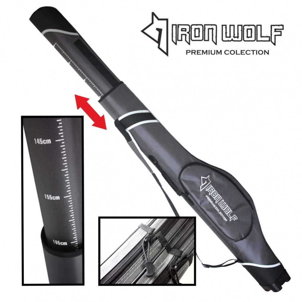 Dėklas meškerėms Iron Wolf pusiau kietas keičiamo ilgio iki 175cm